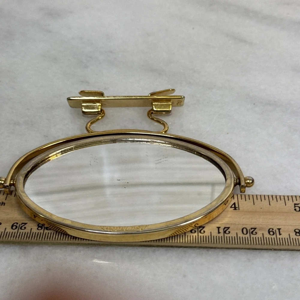 Vintage Lou Taylor Italy Swivel Gold Replacement Mirror for Purse Handbag